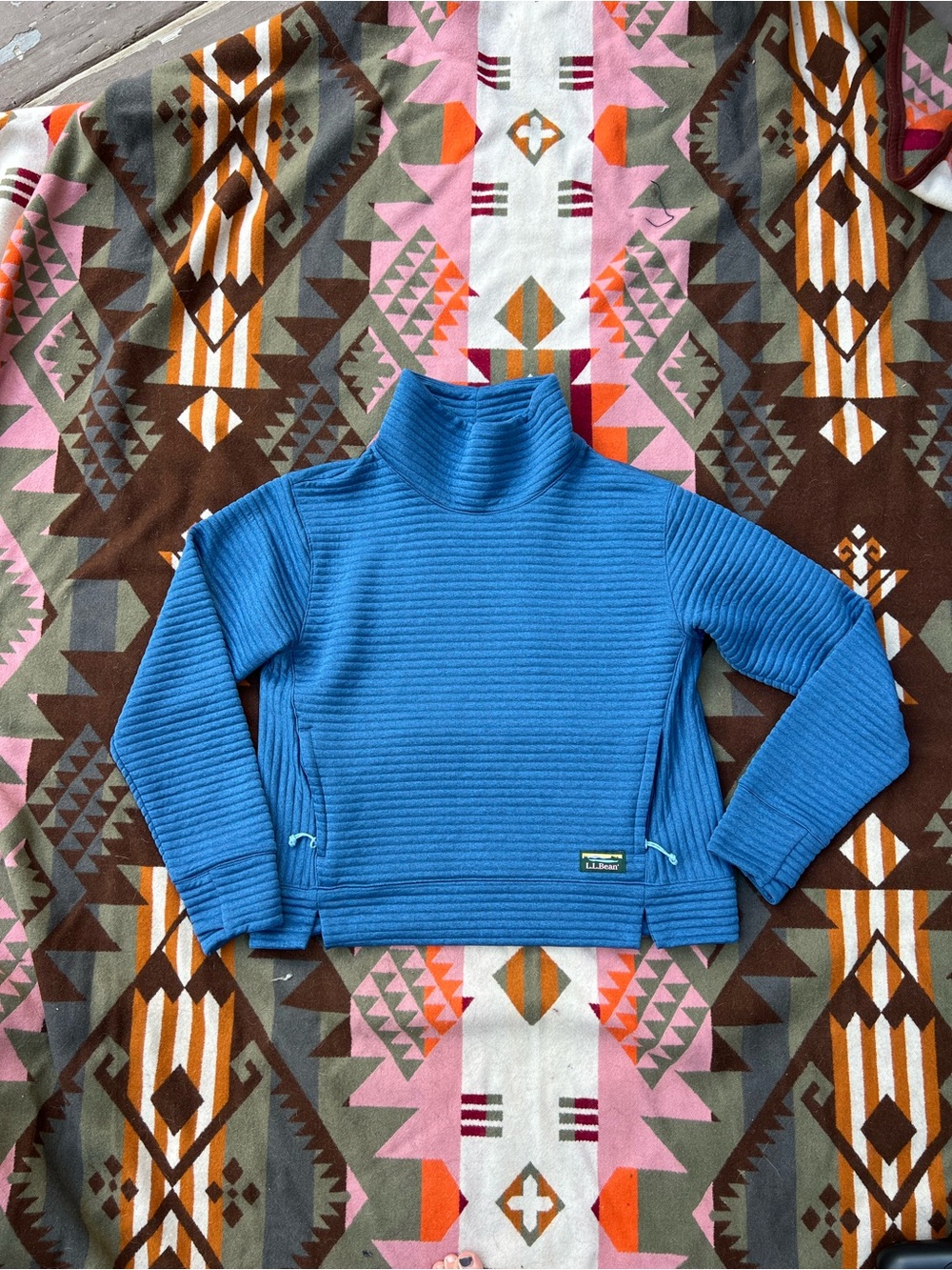 LL BEAN Airlight Ribbed Pullover Funnel Neck Light Ocean Heather Women's
MEDIUM